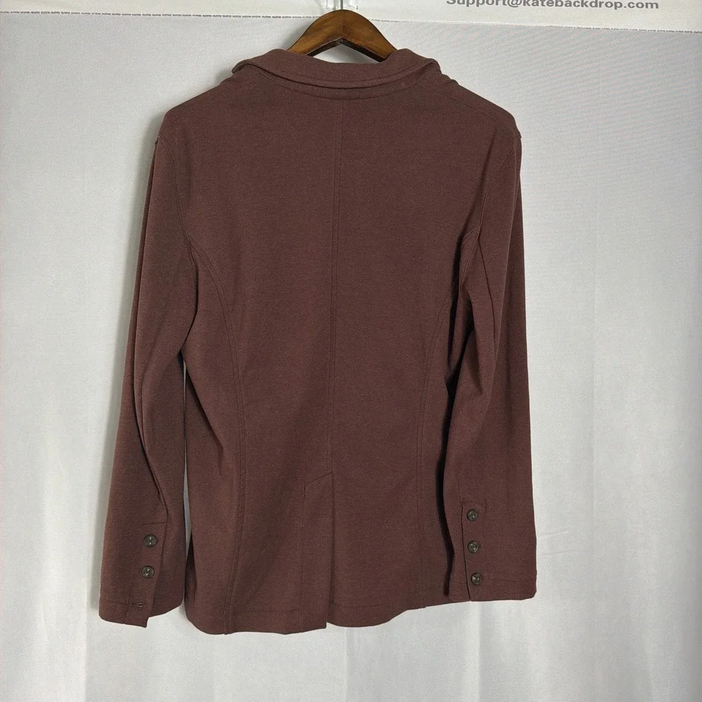 The Normal Brand Blazer Knit Cotton Blend Patch Pocket Brown Mens Size Medium